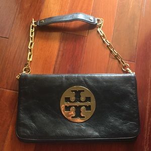 Tory Burch Reva clutch with gold chain
